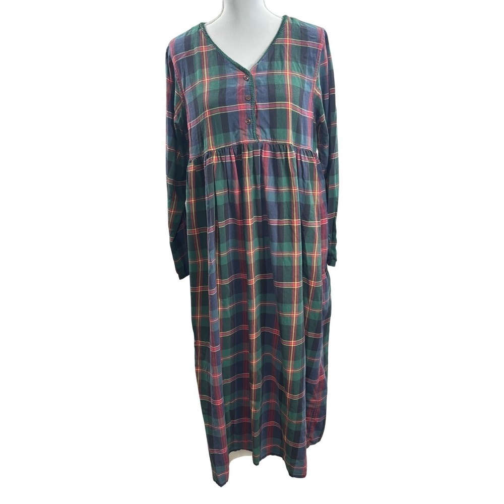 VTG 80s Victoria's Secret Country Nightgown Robe Set Tartan Plaid Flannel S - Picture 3 of 8